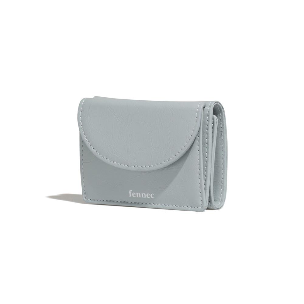 CRINKLE HALFMOON MINI WALLET - MID GREY
