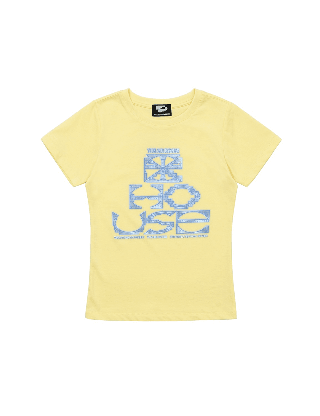 [WBExAIRHOUSE] Grid Symbol Half Sleeve Light Yellow