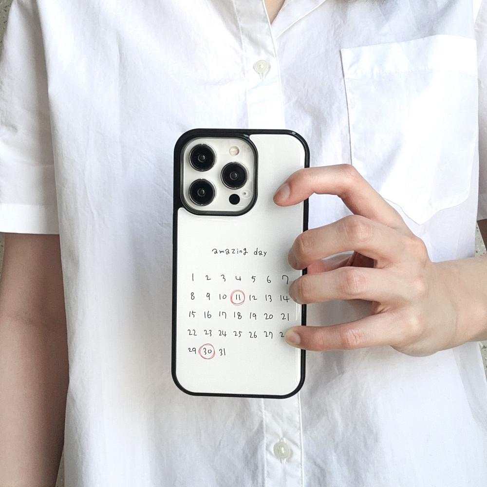 끝내주는 날 기록 기념일 달력 주문제작 에폭시 범퍼 케이스 아이폰 14 PRO
