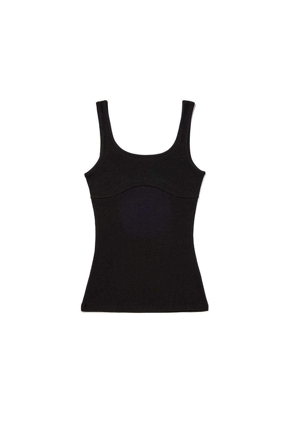 RIBBED TANK, BLACK