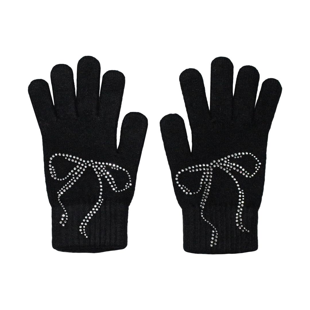 ribbon touch gloves (black)