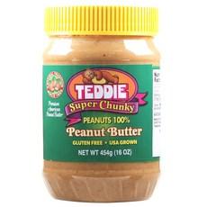 테디 땅콩버터 100% 슈퍼청키, 454g, 1개
