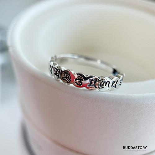 버블버블 실버925 순은 옴마니반메훔 불교 은 반지