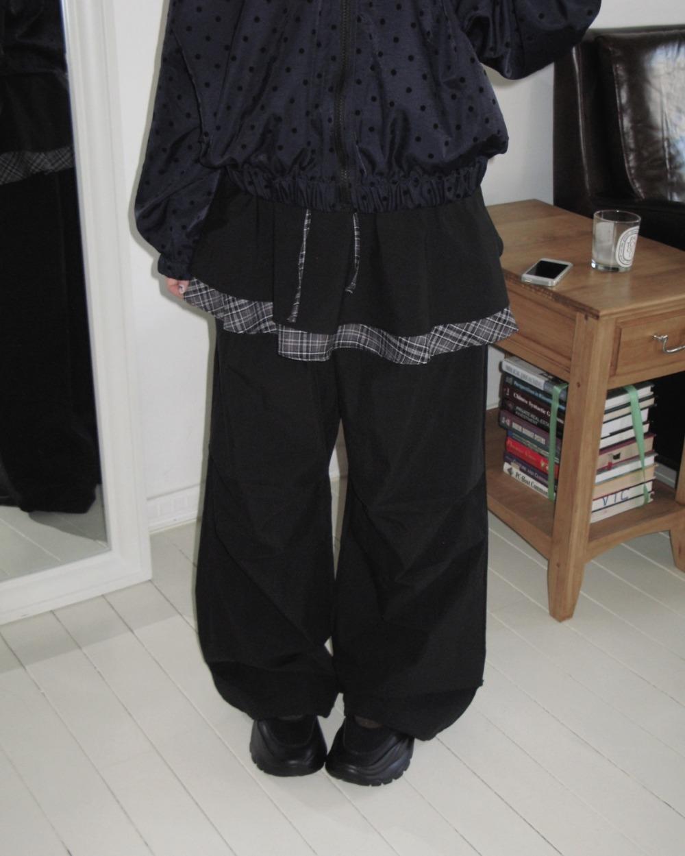 makie nylon checkered skirt pt