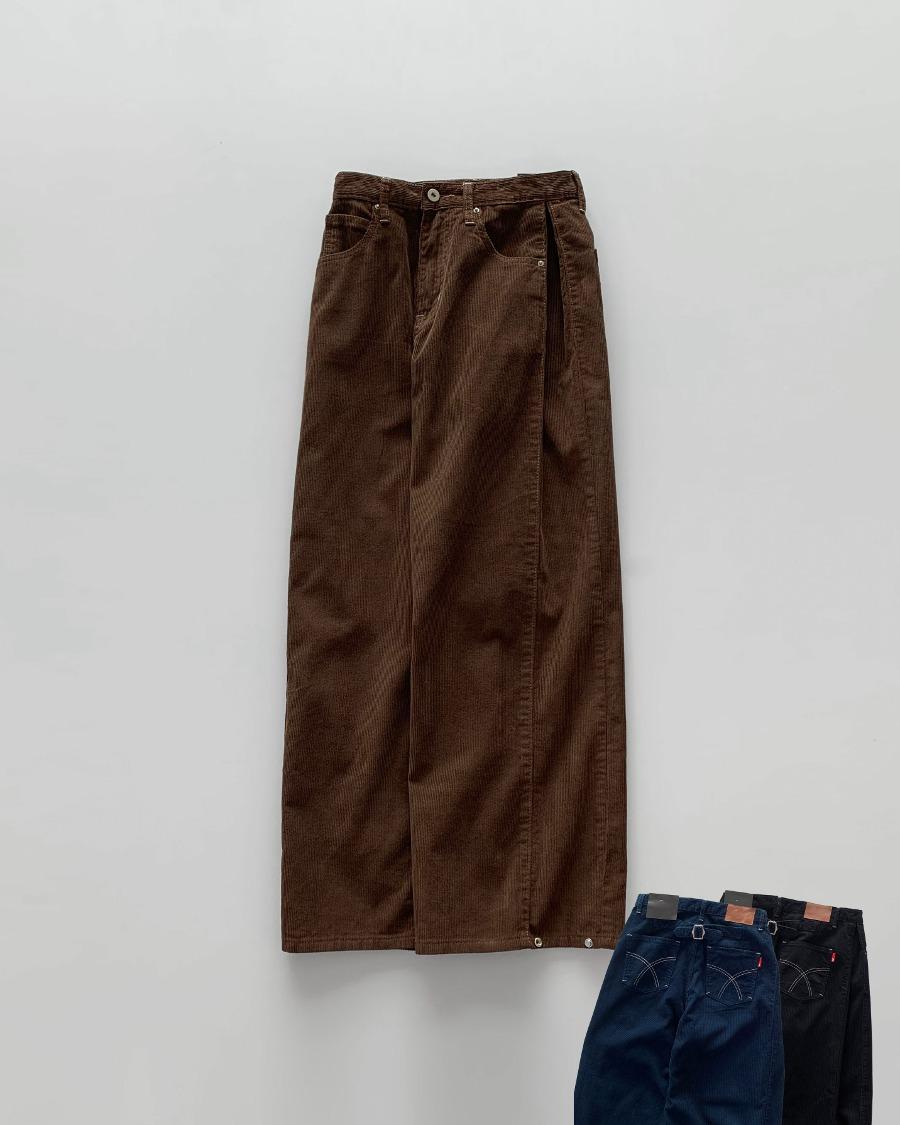 신치백 2웨이 코듀로이 와이드 팬츠