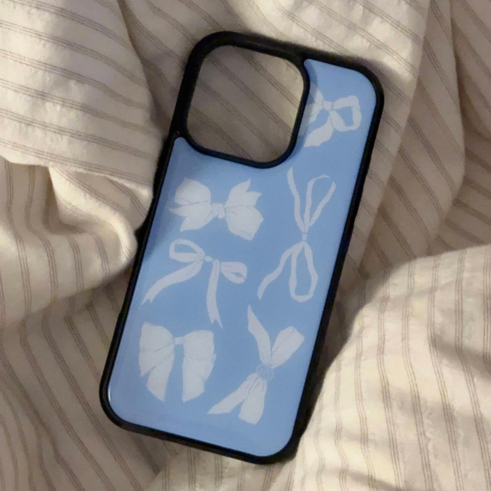 Classic Ribbon | 에폭시&글라스 범퍼 폰케이스 - 블루&화이트 (에폭시, 글라스, 맥세이프 글라스)