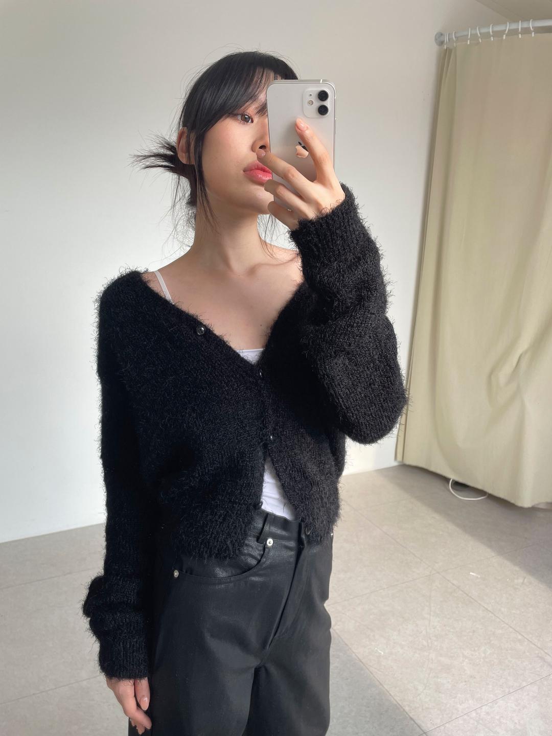 Mini fur cardigan