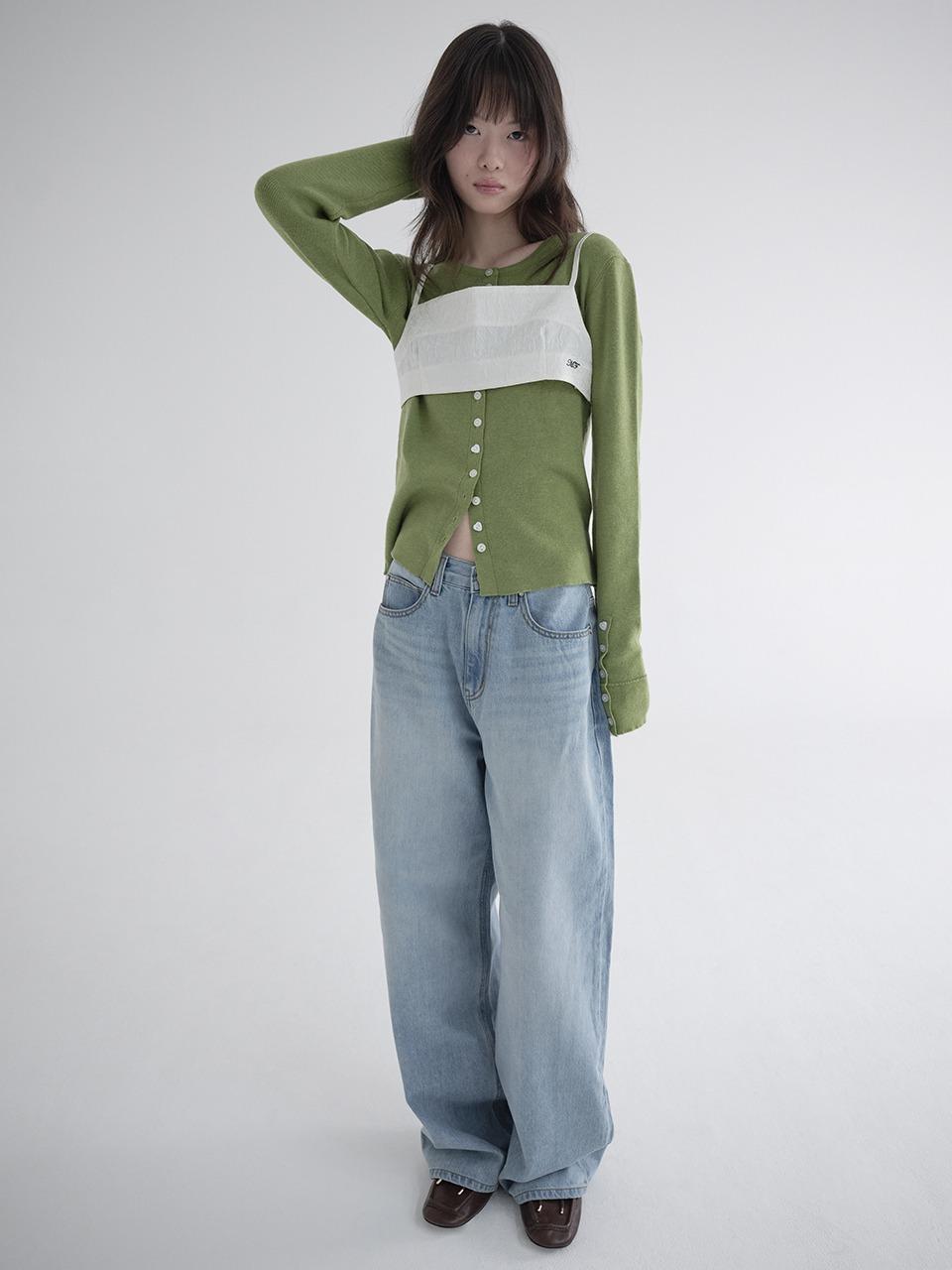 RIVET WIDE DENIM PANTS (LIGHT BLUE)