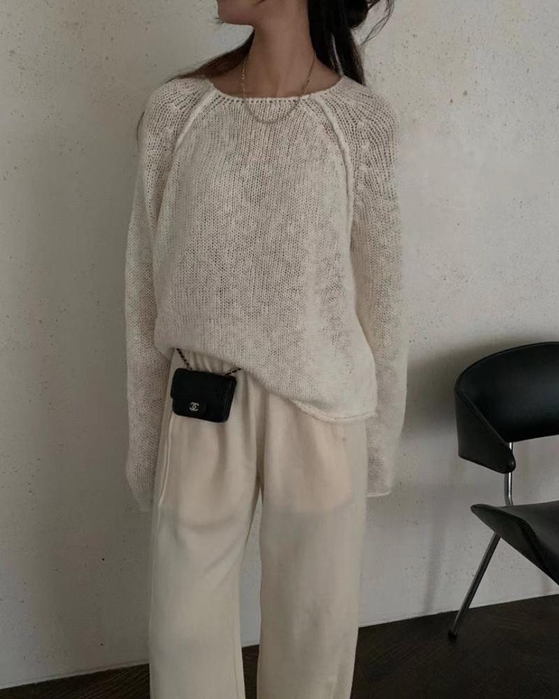 (아이 당일) 무료배송 포스터 제니 나그랑 린넨 니트 (아이, 민트, 베이지)