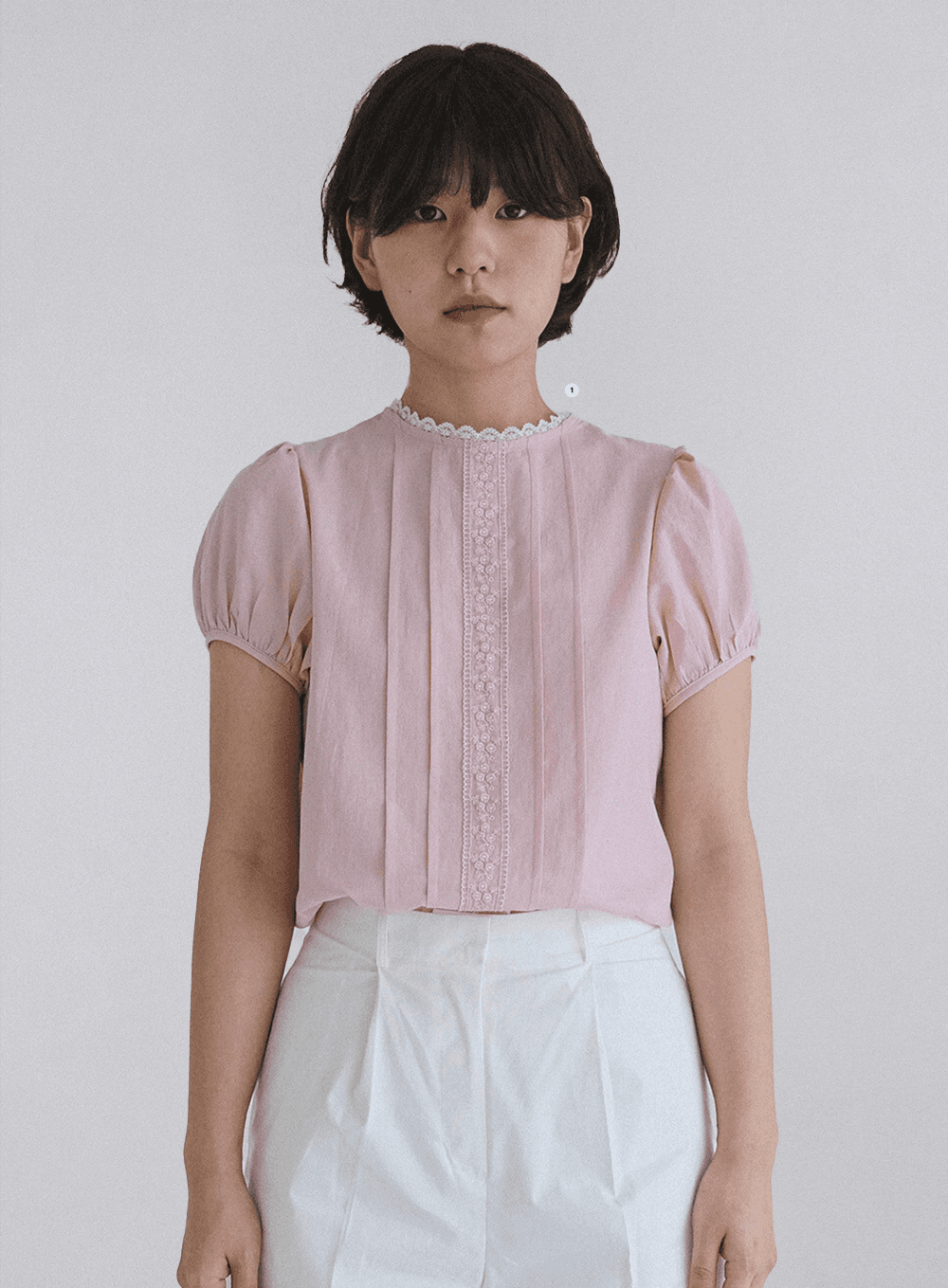 Balloon Pintuck Blouse [Pink]