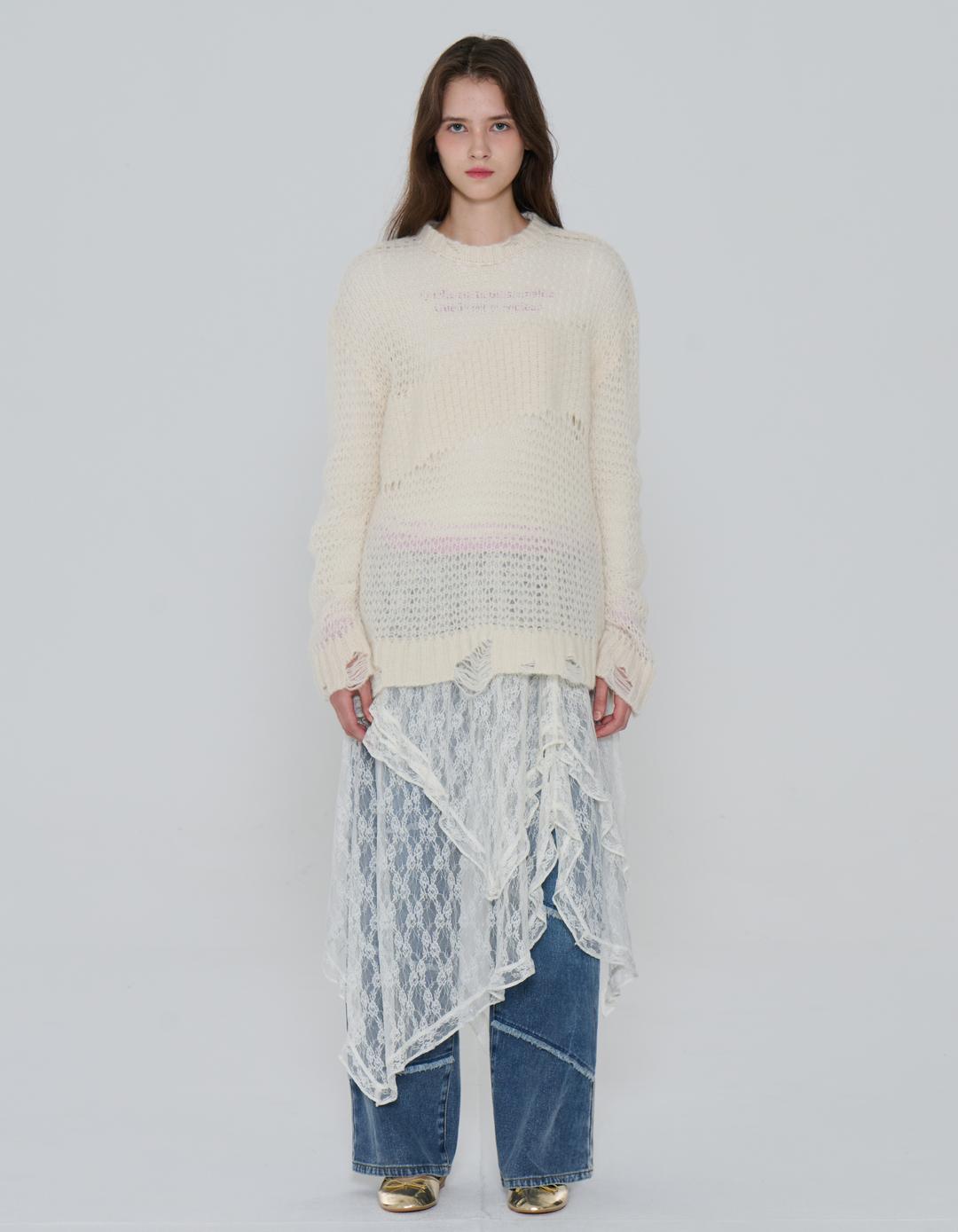 [Thursday Island]_T249MSK907W_레이스 언발 스커트