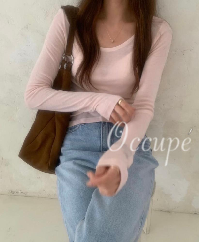 [당일발송]프리러브 프렌치 유넥 티 (4col) freelove 여리핏 긴팔티