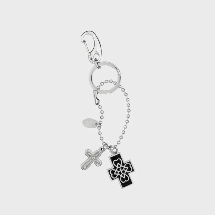 shape in cross keyring-black