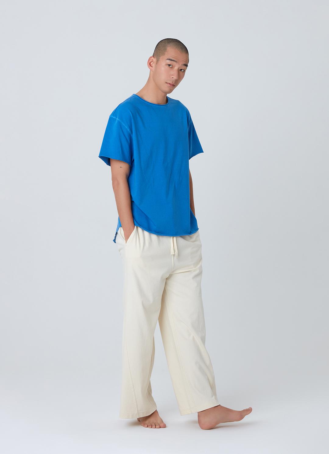 Diagonal straight pants (For Men)_Seadpearl