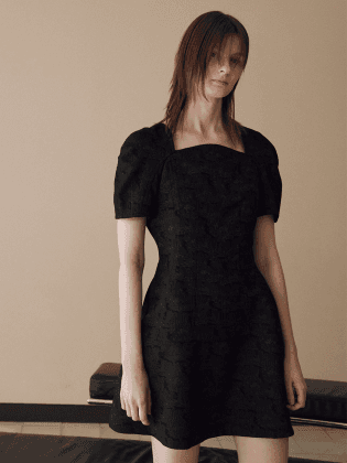 Square neck flared mini dress KW3SO1470_10