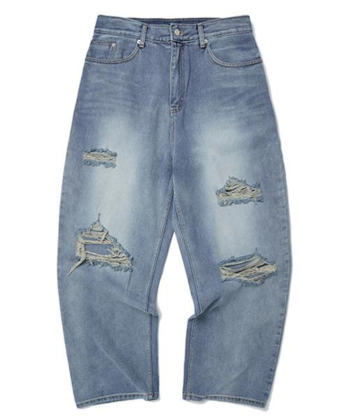 DISTRESSED DENIM PANTS (L.DENIM)