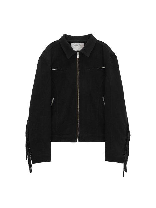 FRINGE SUEDE JACKET FOR MEN IN BLACK