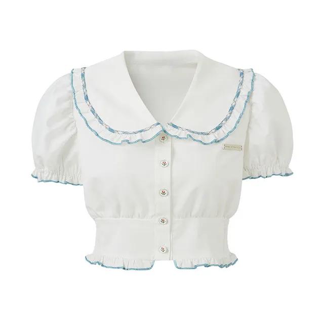 스트라이프 프렌치 블라우스