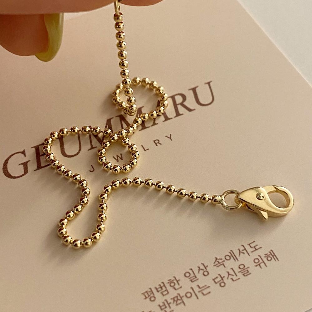 14k 18k 데일리 빼를리 골드 볼 체인 심플 여자 실 레이어드 팔찌