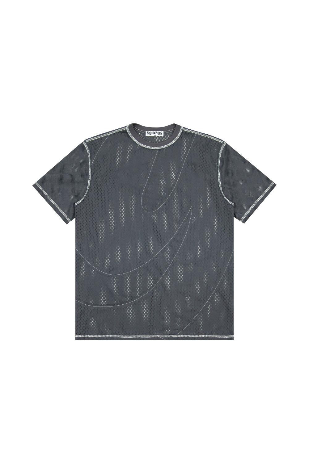 Y2 Y MESH DETAIL TEE(CHARCOAL)