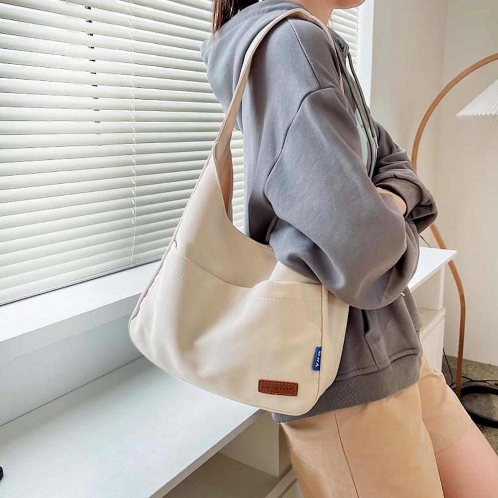 여자 대학생가방 캔버스 단정한 무지 데일리 숄더백