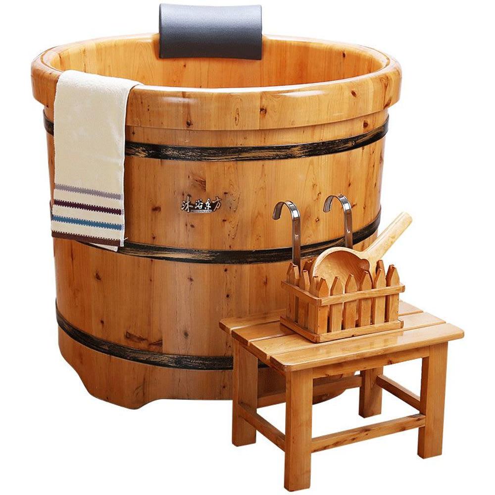 히노키탕 자쿠지 원형 목용통 나무 욕조 원목 일시 반신욕기 사우나 온천 가정용 둥근욕조