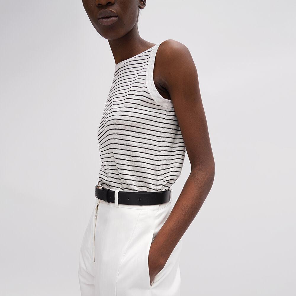 Linen Stripe Sleeveless Top - 3colors