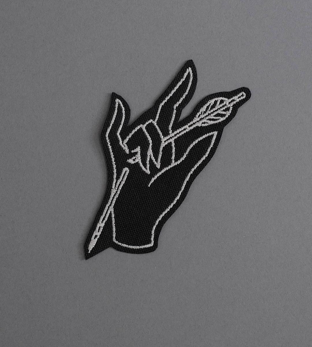 Devil Hand Canvas Patch - Black
