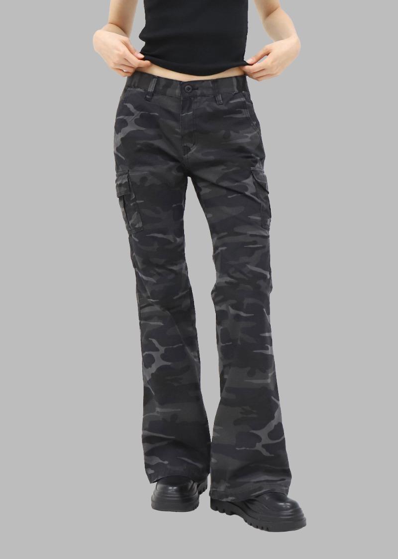 솔트 카모 부츠컷 팬츠_차콜