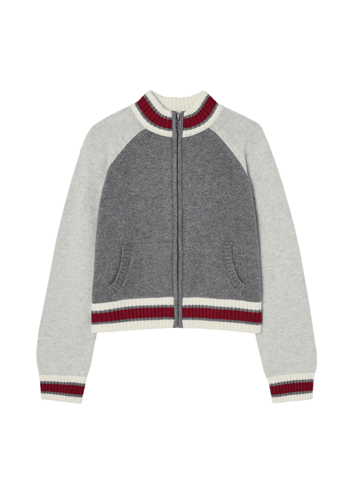 [게스진스] 여성 스타 긴팔 스웨터 집업_MELANGE GREY - 게스코리아