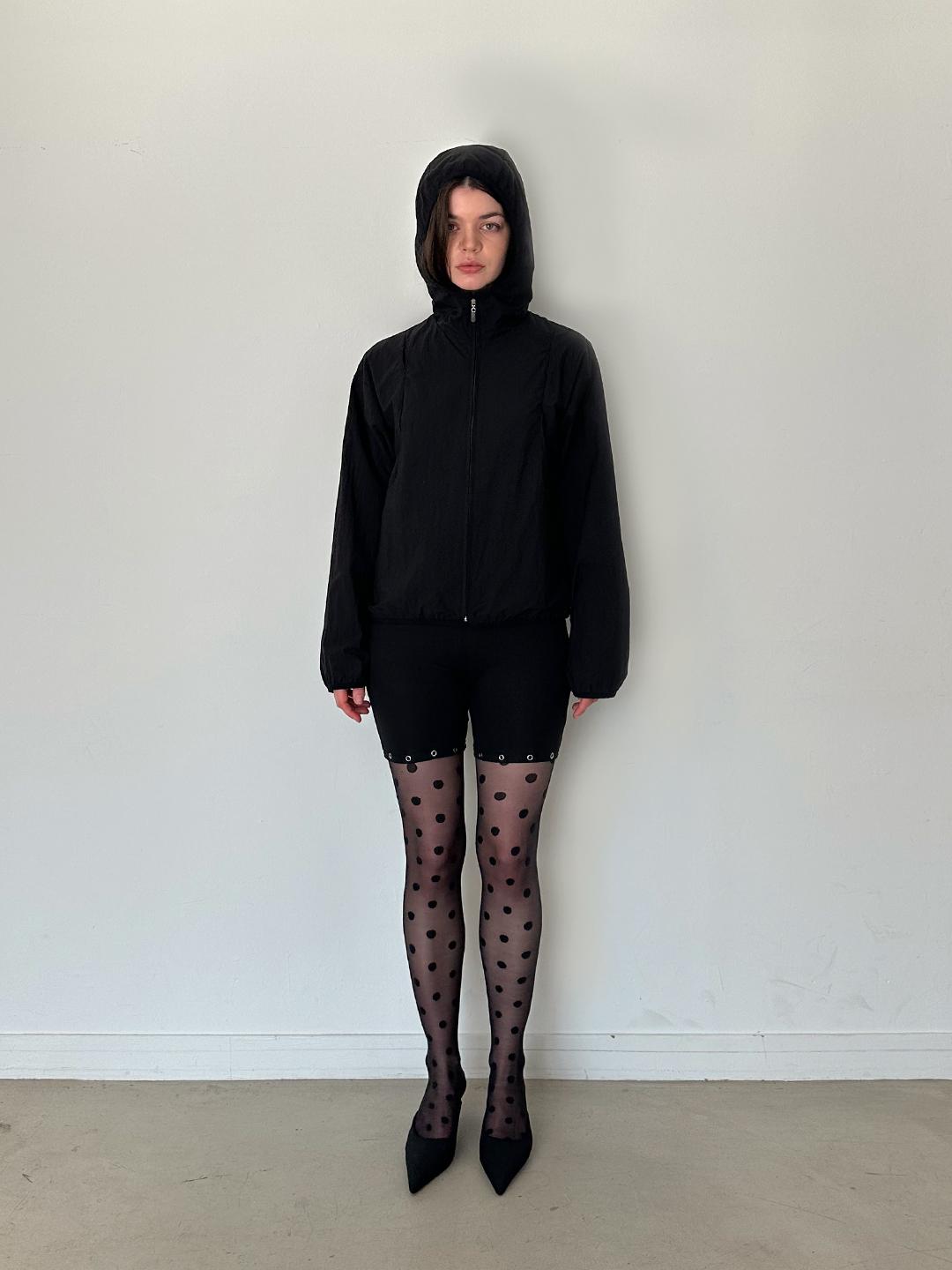 Cutout Windbreaker Jacket (Black)