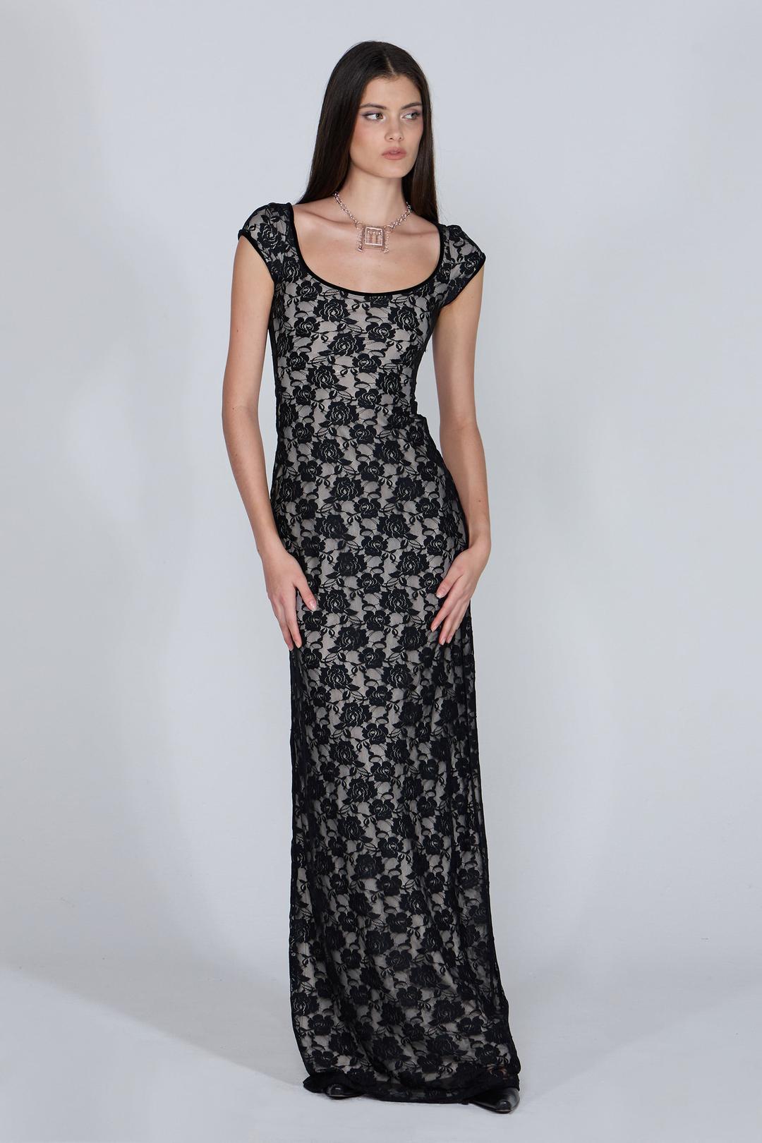 Maxi Lace Dress Black