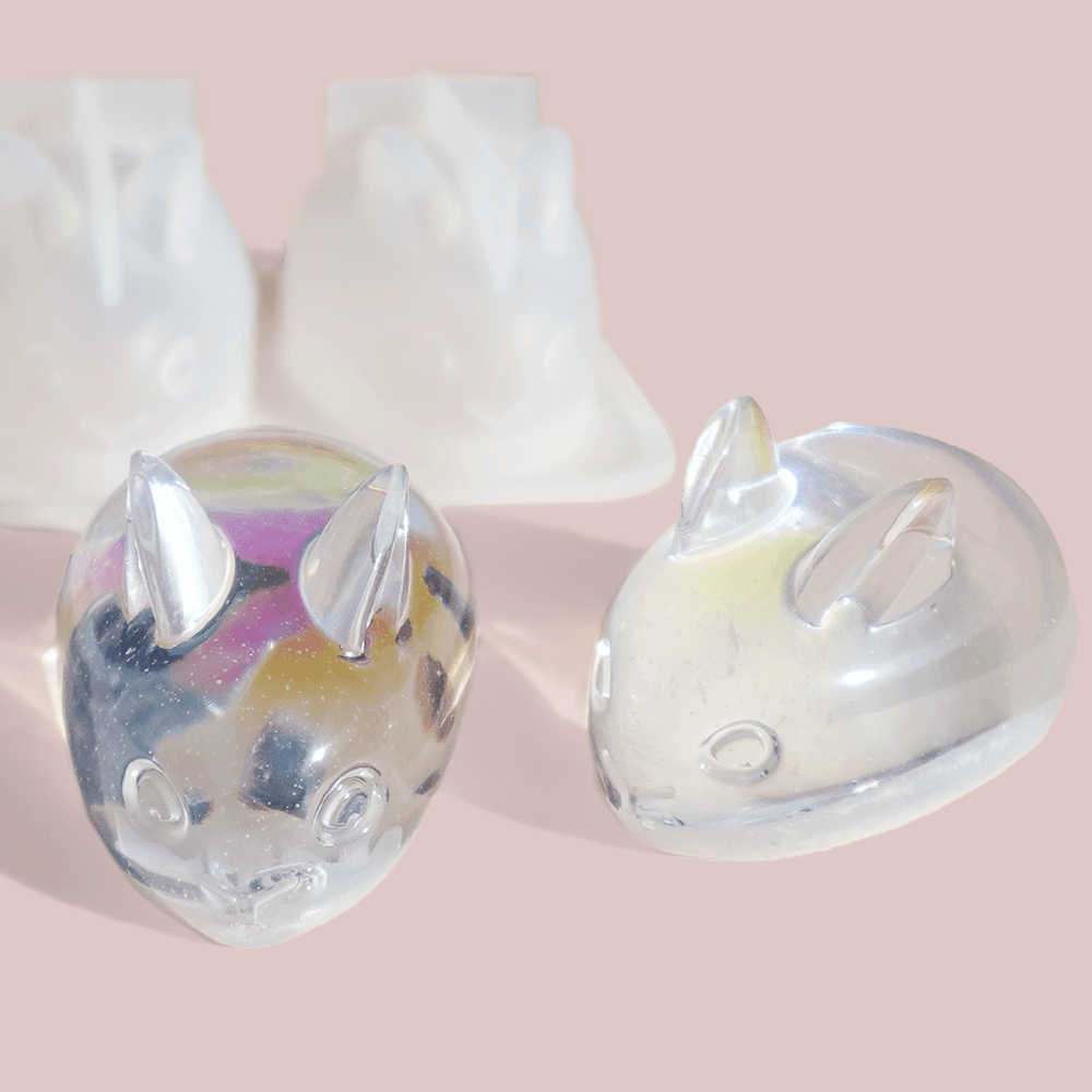 눈토끼 몰드 / 입체 3D 토끼 스퀴시 말랑이 오브제 레진아트 실리콘 몰드