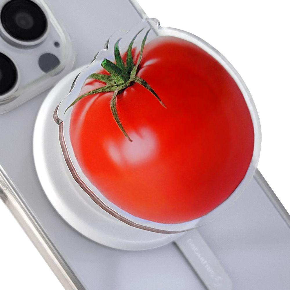 실사72종 귀여운 아크릴 맥세이프 화이트 그립 톡홀더 아이폰 자석 탈부착 토마토