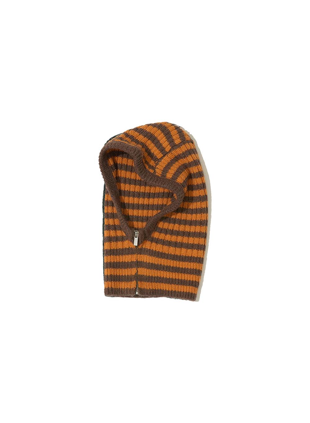 [WOMEN] KNIT BALACLAVA_ORANGE STRIPE