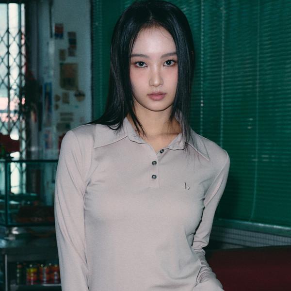 피티드 카라 롱 슬리브 [샌드]