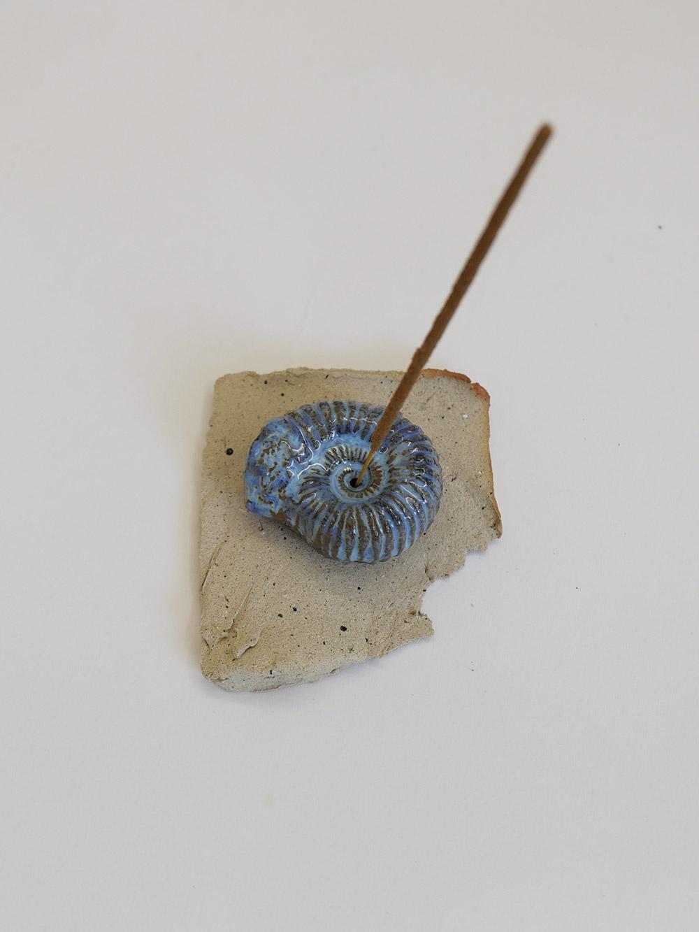 Ammonite Incense holder, black sky