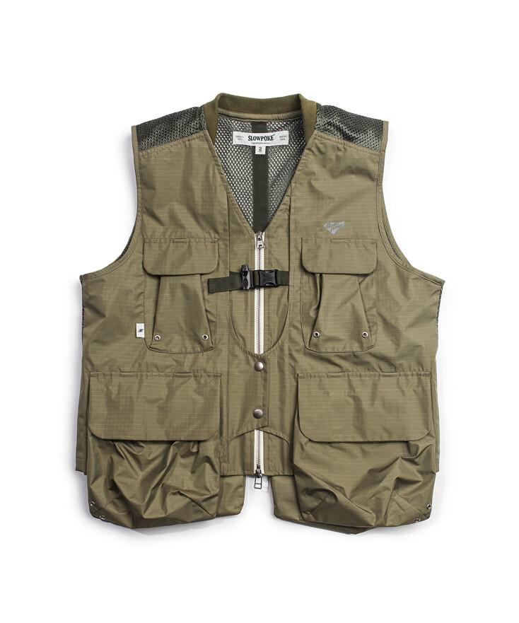 3L Nylon Ripstop Angler Vest (Waterproof) -L.Khaki-