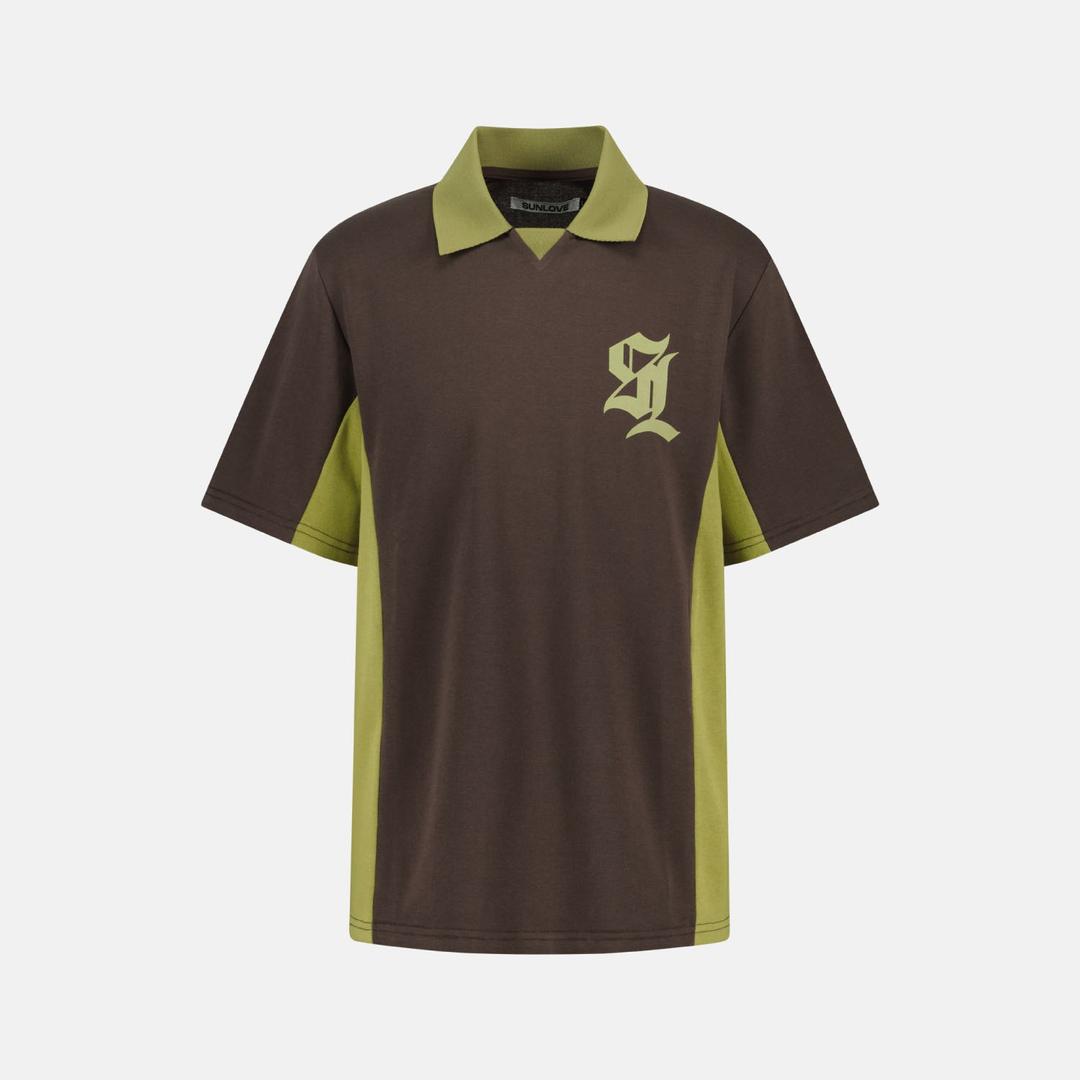 Side Panel Golf Jersey Brown