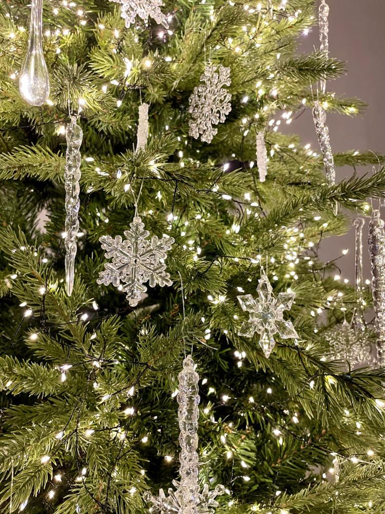 크리스마스 트리 장식 오너먼트 세트 고드름 눈송이 크리스탈 아크릴 유리