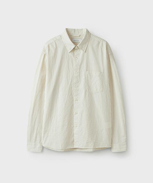 SEMI CROP STRIPE SHIRT [MELLOW]