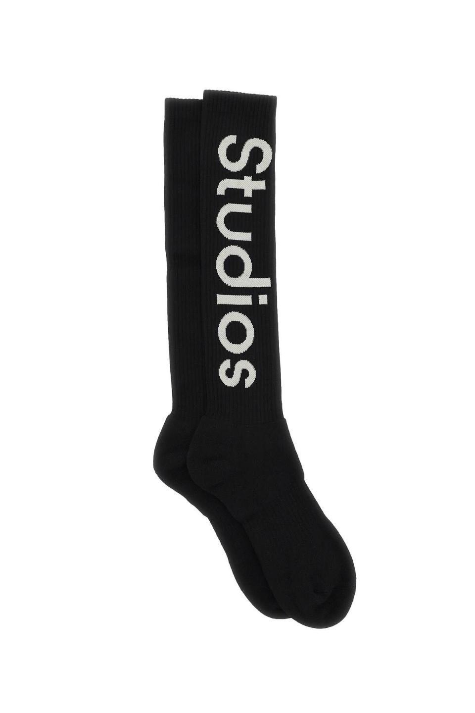아크네 스튜디오 Logoed socks Acne Studios BLACK CQ0016 AR0