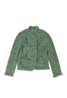 FRAYED TWEED JACKET, KHAKI