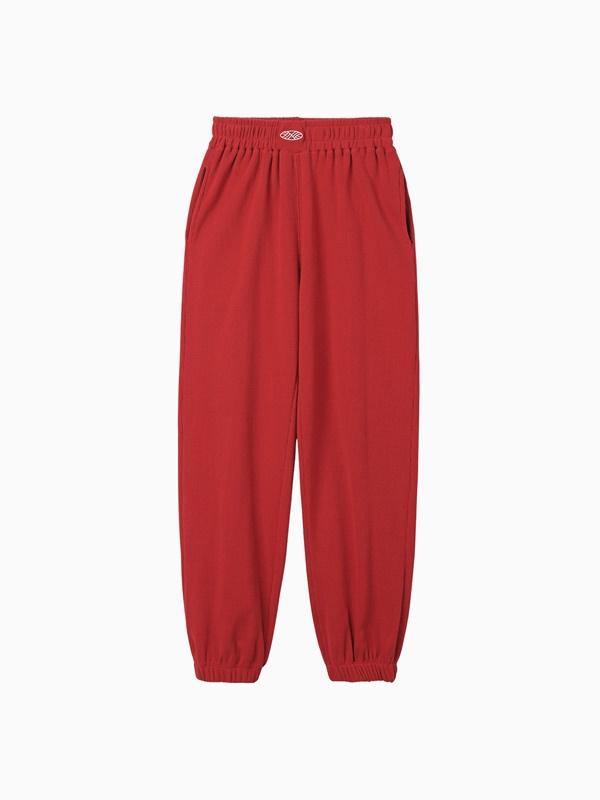 Track Logo Waffle Jogger Pants_Red