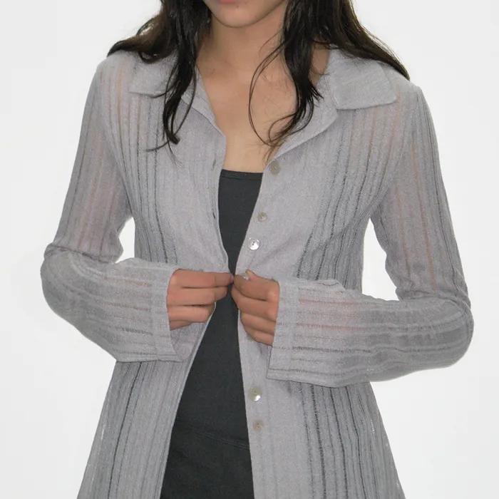 [3rd Restock] BUTTON UP FLARE SHIRTS, LIGHT GRAY