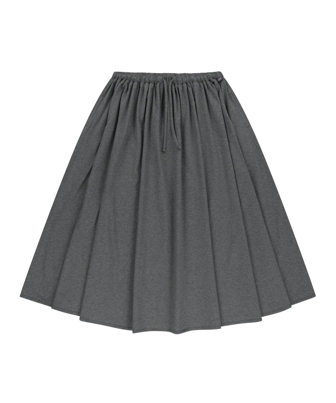 038 BANDING LONG SKIRT CHARCOAL