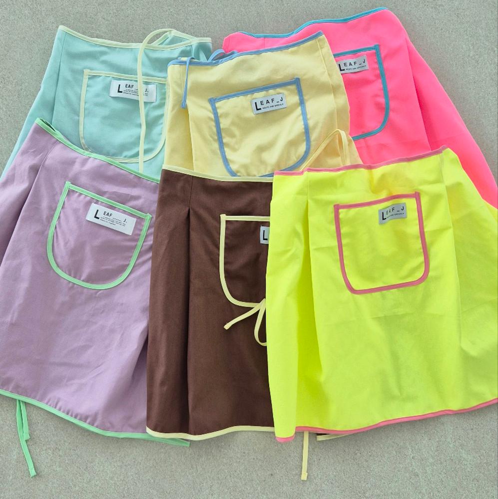 파스텔라인 허리형 앞치마 어린이집 카페 공방