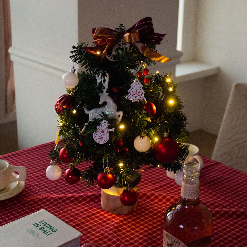 크리스마스 트리 레드 전구 장식 풀세트