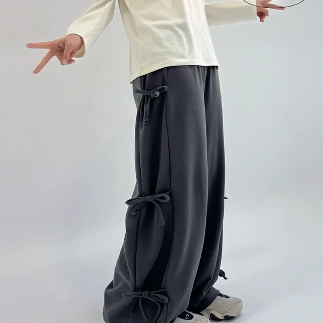 당일🎀봄기획특가🤍 키치 사이드 리본 와이드 팬츠 6col