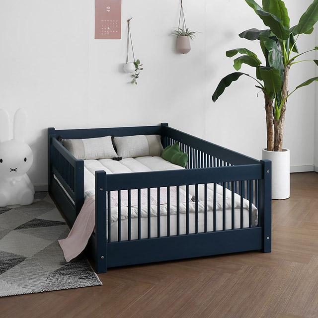 [15% 추가할인] [코코엣지] F형 저상형침대 가드형 : 블랑네이비 SS/Q